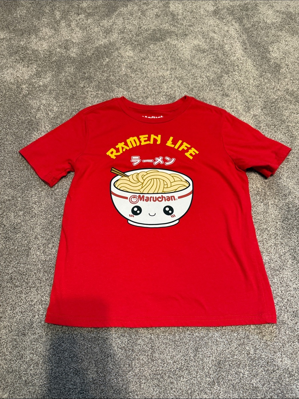 Kids' Ramen Life Graphic Tee — Red Short Sleeve